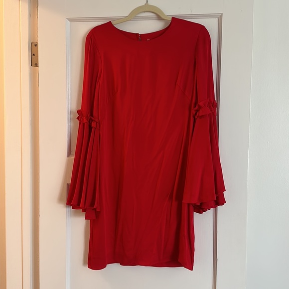 Milly Cassie Dress, Red Silk - Picture 2 of 4